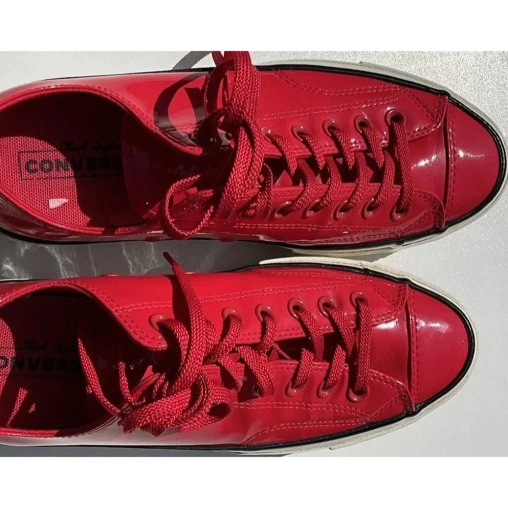 Converse Chuck 70 Ox Men’s Sz 8.5 Red White Patent 162442C RARE